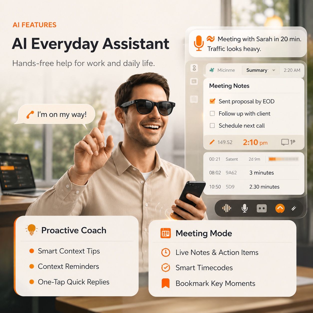 AI Smart Glasses - 8MP Camera, Real-Time Translation & Navigation