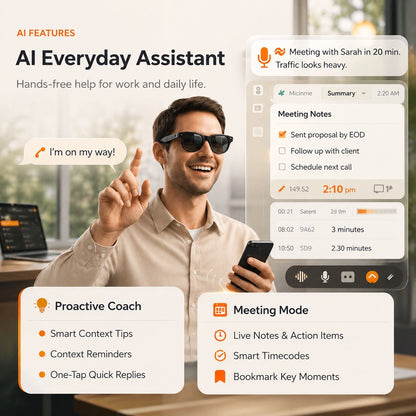 AI Smart Glasses - 8MP Camera, Real-Time Translation & Navigation