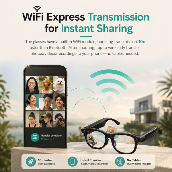 AI Smart Glasses - 8MP Camera, Real-Time Translation & Navigation