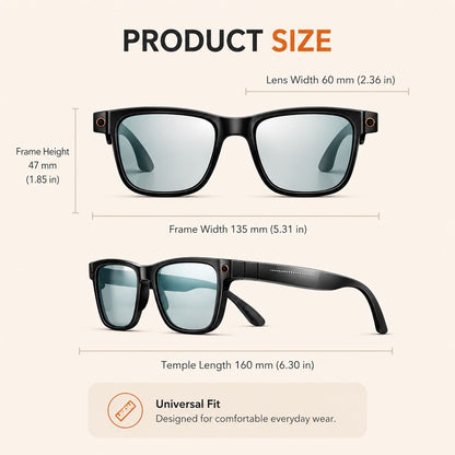 AI Smart Glasses - 8MP Camera, Real-Time Translation & Navigation